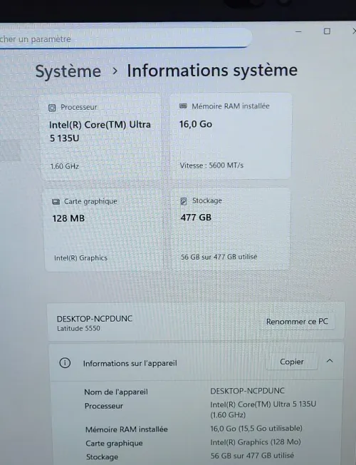 DELL LATITUDE 5550 | INTEL CORE ULTRA 5 135U | 16GB RAM | 512GB SSD | INTEL ARC GRAPHICS