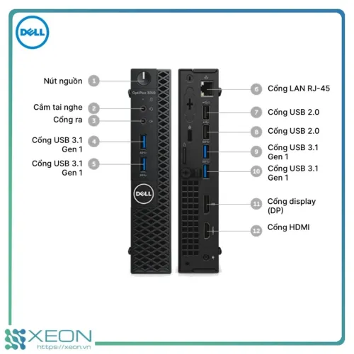 MINI DELL OPTIPLEX 3060 | MICRO TOUR | INTEL 8EME GEN CORE i3 8100T @3.6GHz | 16GB RAM | 256GB SSD