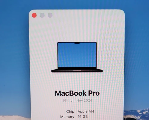 MacBook Pro M4 2024 Noir sidéral | PUCE M4 10 CORE | GPU 10 CORE | 16GB RAM | 512GB SSD | CYCLES 141 | CAPACITÉ BATTERIE 98%