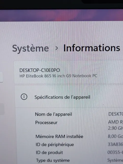 HP ELITEBOOK 865 G9 | AMD RYZEN 5 PRO 6650U | 8GB RAM | 256GB SSD | AMD Radeon Graphics