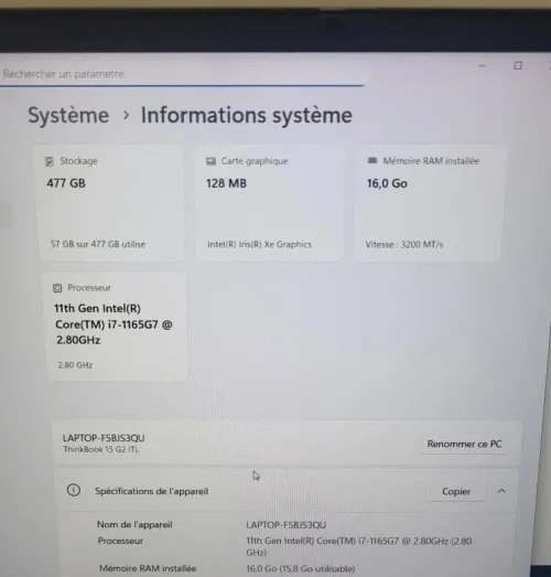 THINKBOOK 15.6'' FHD | CORE i7 1165G7 | 16GB RAM | 512GB NVME SSD | INTEL IRIS XE GRAPHICS
