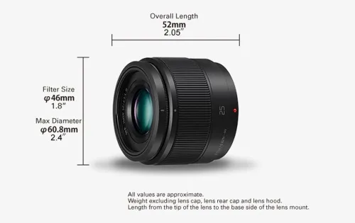 Panasonic Lumix G 25 mm f/1.7 ASPH H-H025 - Focale Fixe - Monture Micro 4/3