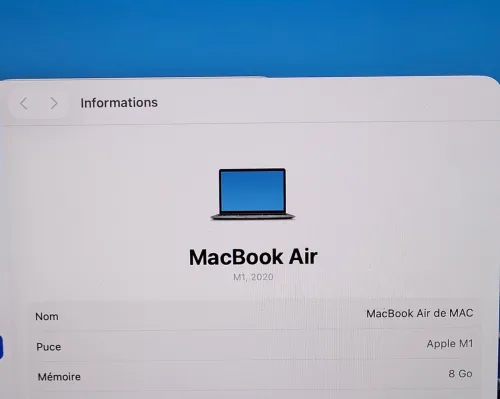 MacBook Air M1 2020 Gris Sideral - CPU M1 8C - 8GB RAM - 256GB SSD