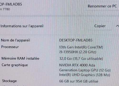 DELL PRECISION 7780 | CORE i9-13950HX | RTX 4000 ADA GEN 12GB | 32GB RAM | 1TB NVMe SSD | WORKSTATION