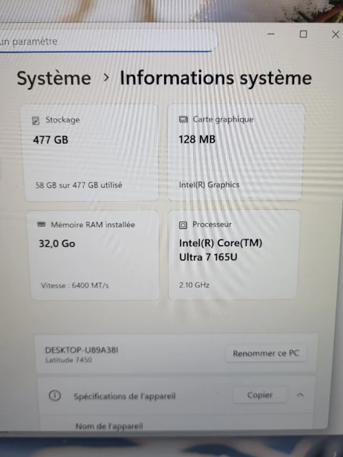 DELL LATITUDE 7450 | CORE ULTRA 7 165U | 32GB RAM | 512GB NVMe SSD | INTEL ARC GRAPHICS
