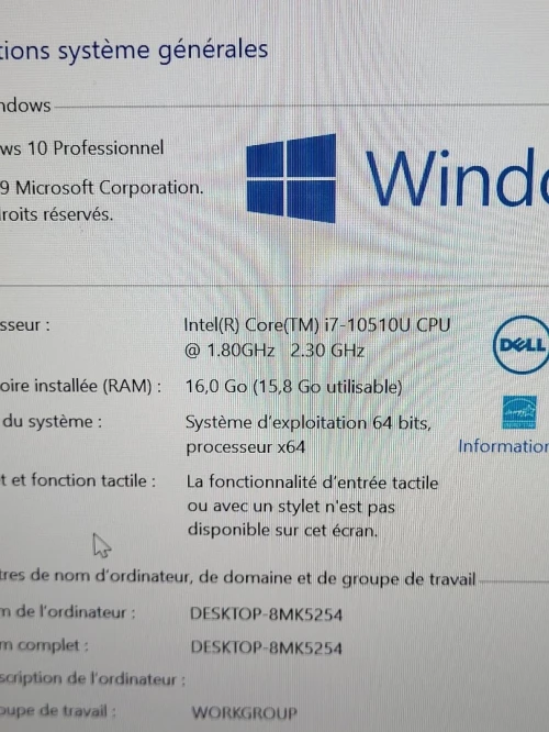 DELL XPS 7390 | CORE i7-10510U | 16GB RAM | 512GB NVMe SSD | INTEL UHD GRAPHICS
