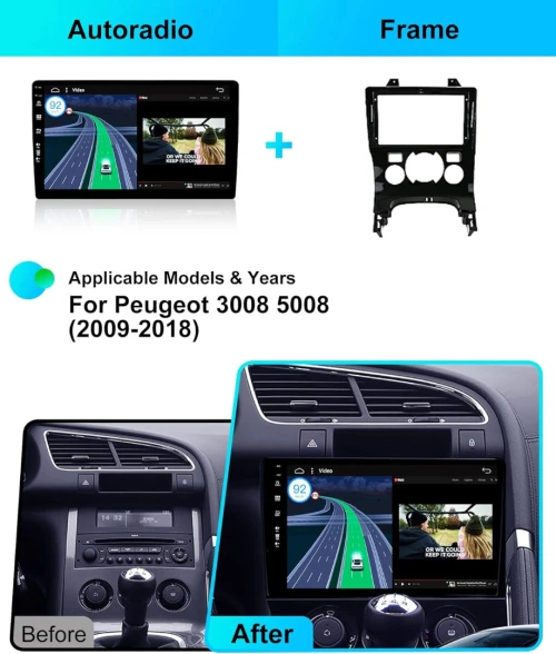 autoRadio ANDROID Peugeot 508/3008/5008/107