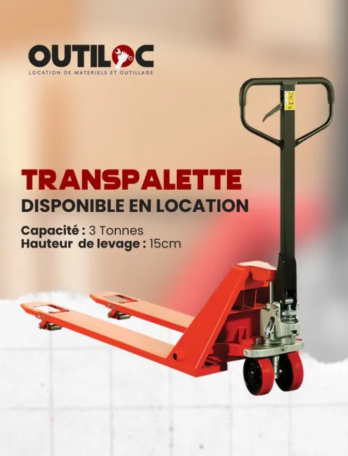 Transpalette Manuel 3 Tonnes (Location) | تأجير رافعة يدوية  بقدرة تحميل 3 أطنان