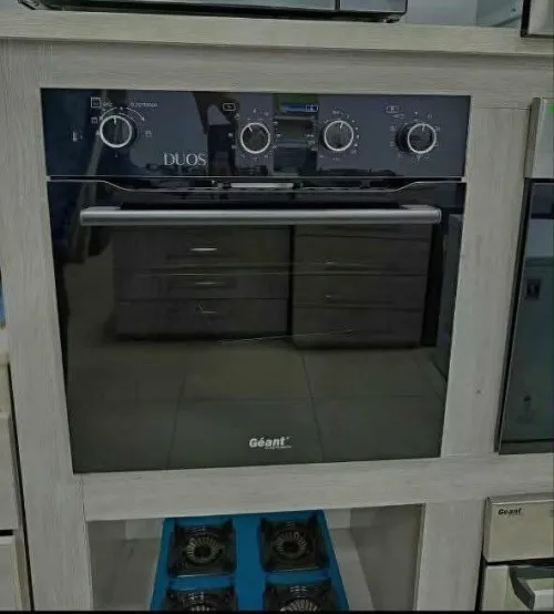 PROMO Four encastré Géant 61L Ventilé/ Catalysé Gaz/Electrique Noir et Inox 39000Da
