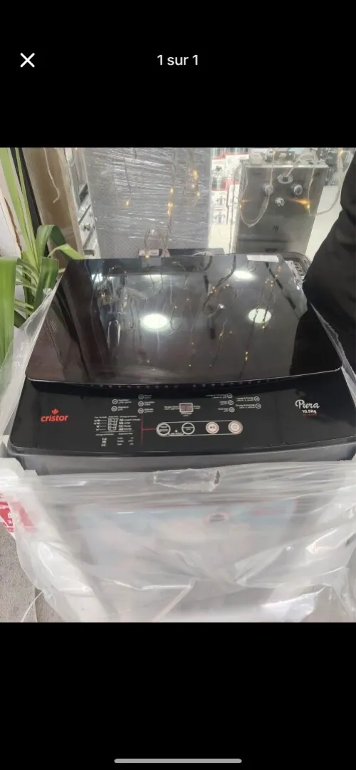 PROMO Machine à laver 10,5Kg La Top تغسل و تشلل Cris et noir