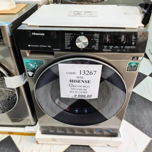 PROMO Machine à laver HISENSE 12Kg 1400Tr/Mn Gris 75000Da 