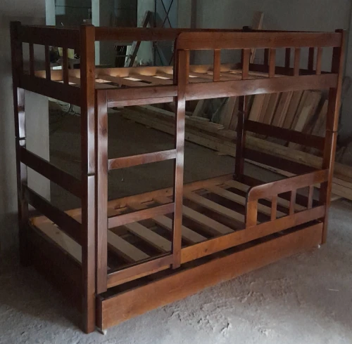 Lit superpose en bois Rouge