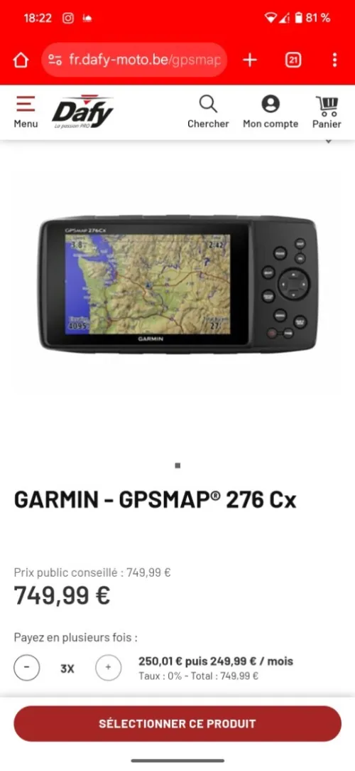 GPS MAP GARMIN 276 CX 