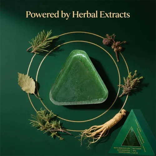 Seven Green shampoing solide à mousse dense pour des cheveux brillants et forts الصابون الصيني الأخضر