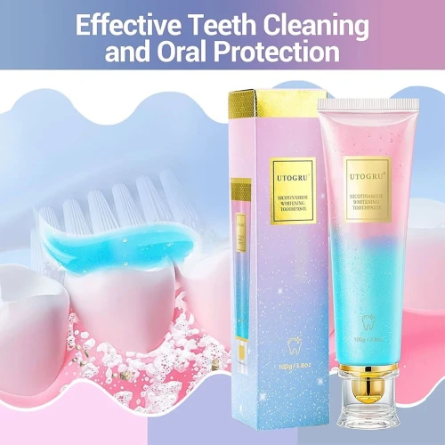Dentifrice blanchissant à la niacinamide UTOGRU Triple action blanchissante  معجون تبييض الأسنان