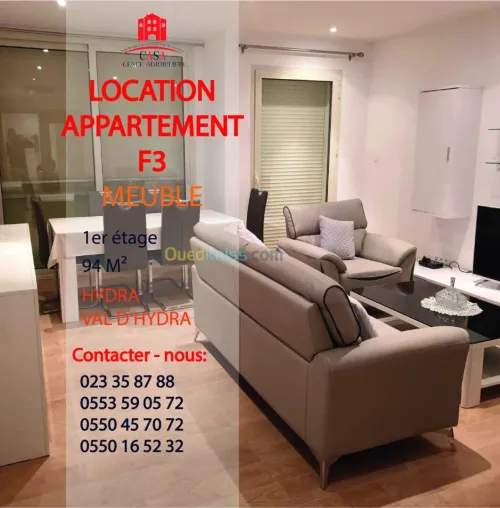 Location Appartement F3 Alger Hydra