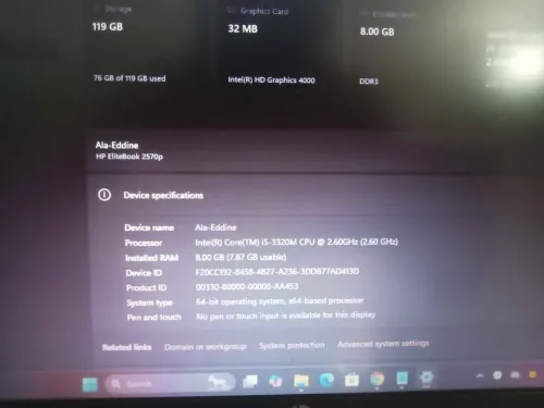 HP elitebook 2570p
