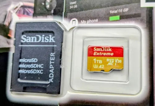 SANDISK EXTREME 1TB - CARTE MÉMOIRE MICRO SD - 190 MB/S - UHS-I / V30 - 4K / 8K - AVEC ADAPTATEUR SD