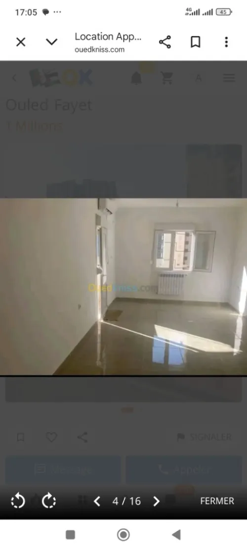 Location Appartement F5 Alger Ouled fayet