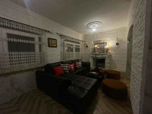 salon noir semi cuir
