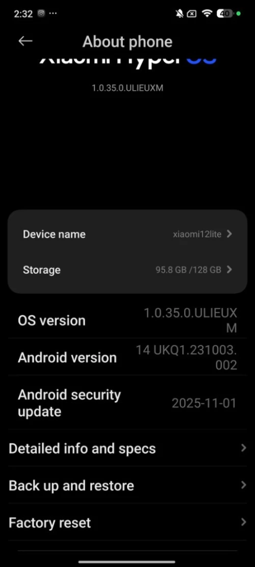 Xiaomi Mi12lite