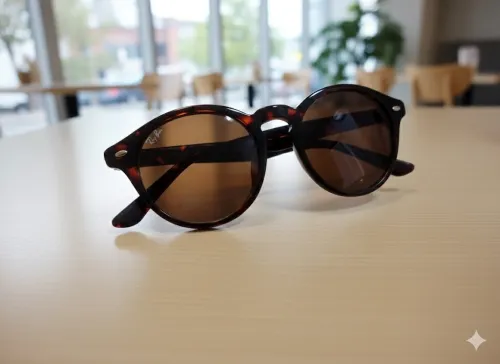 Ray-Ban Taille 50 -Rond -Marron Leaopard
