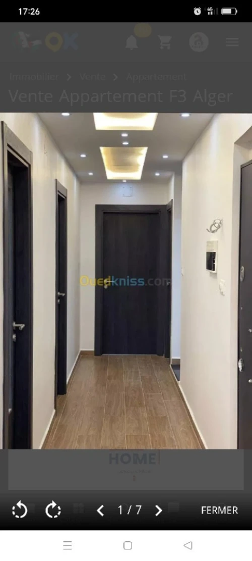 Vente Appartement F3 Alger Bordj el kiffan