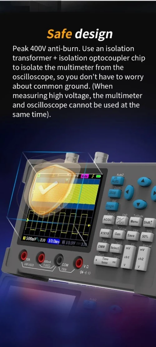 Oscilloscope numérique de bureau ZEEWEII DSO3D12, multimètre  générateur de signal 3 en 1
