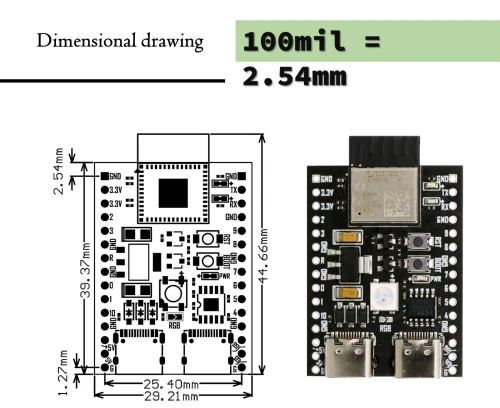 carte de développement ESP32-C3 Dual USB 