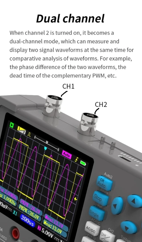 Oscilloscope numérique de bureau ZEEWEII DSO3D12, multimètre  générateur de signal 3 en 1