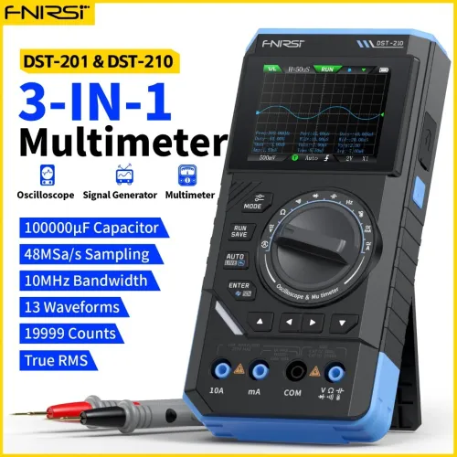 FNIRSI DST 210 3en1 Oscilloscope  Multimètre Générateur de signaux