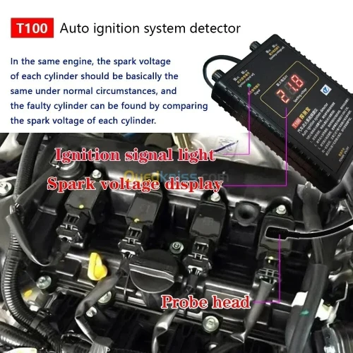 Détecteur de système de ville automatique AM-T100 12V 24V Signal de ville et testeur de tension d'étincelle