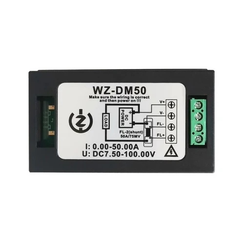 WZ-DM50 Voltmètre, ampèremètre, 100V, 20 A 50 A 100 A, compteur d'énergie électrique arduino 