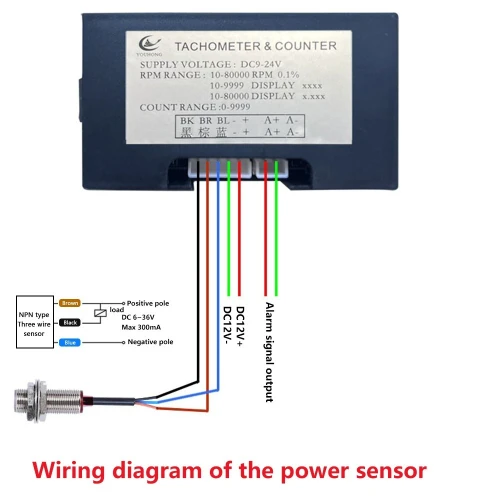 Tachymètre Numérique 4 Bits Haute Précision  YH-TC01 DC 9-24V 5A  Compteur De Vitesse 