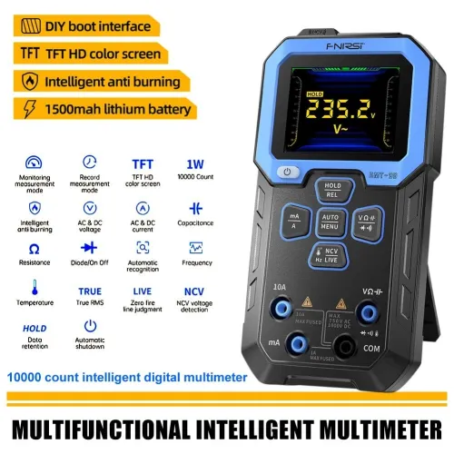 FNIRSI DMT 99 Multimètre Numérique 9999 Comptes Intelligent Professionnel Testeur 1000V 10A 