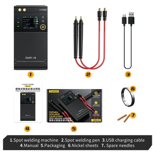 FNIRSI SWM-10  Machine Soudeuse par Points Intelligente avec Écran Couleur