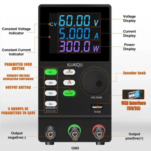 SPPS605D PROGRAMMABLE DC POWER SUPPLY COLOR SCREEN arduino