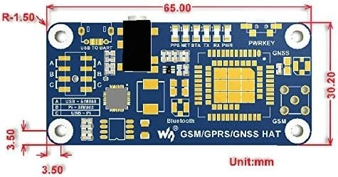 Module Raspberry  Pi SIM868GSM/GPRS/GNSS Bluetooth