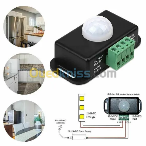 Detecteur de mouvement pir-8 12-24V, 6/3A, 8m PIR, 60 degré  arduino