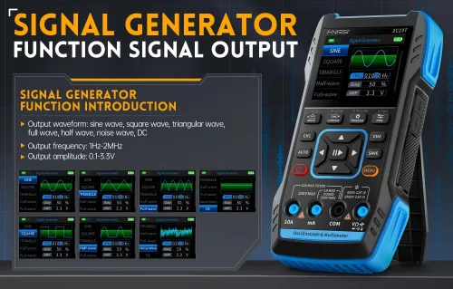 FNIRSI Oscilloscope numérique 2C23T MULTIMETRE ET générateur de signal de fonction  3 en 1