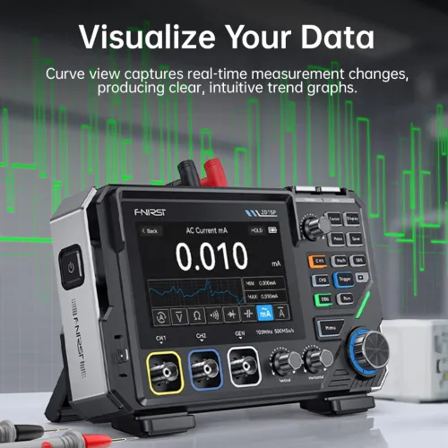 Oscilloscope Numerique FNIRSI 2D15P 3 en 1  2 Canaux 100 MHz Multimetre Tenerateur de Signal