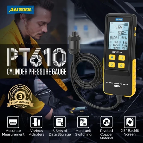 AUTOOL PT610 Manomètre de Pression de Cylindre 0-426 PSI
