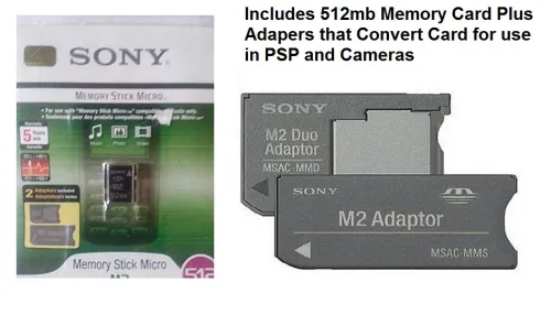 Sony MS-A512W Memory Stick Micro M2, 512 Mo avec adaptateur M2 / Pro Duo