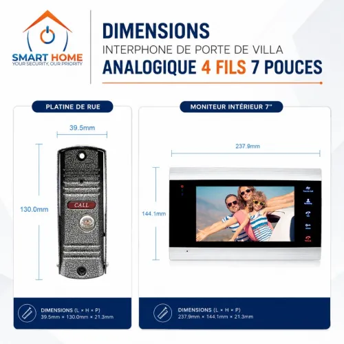 Visiophone interphone individuel pour appartement-villa