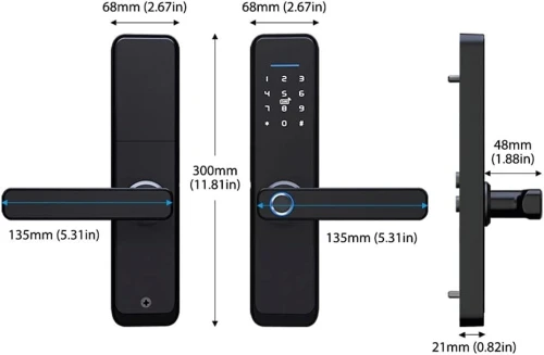 Serrure Connectée Intelligente Tuya & TTLock Empreinte Digitale, Code, Carte RFID et Clé