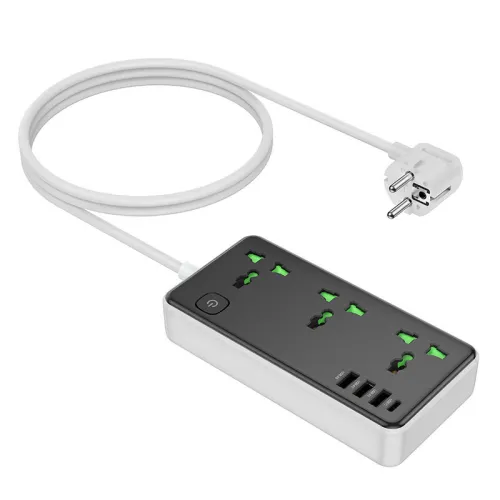 Multiprise HOCO AC7A - 3USB-A + 1USB-C + 3 Prise Universelle - Cable 1,5 Métre