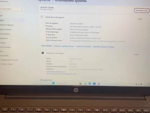 hp  15  i5 1334 u neuf sous emballage avec garantie 12 mois