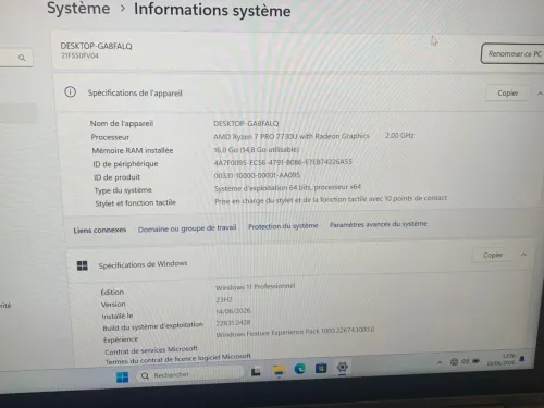 ThinkPad L13 Yoga Gen4 TACTILE Ryzen 7 PRO 7730U Ram 16 ddr4 SSD 256 NVME
