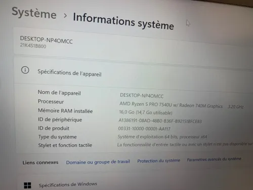 THINKPAD T14 Ryzen 5 PRO 7540U  Ram 16 ddr4SSD 512 NVME