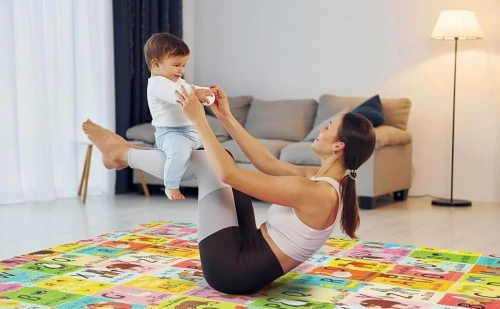 Tapis de jeu pour enfants en mousse polyéthylène/لفائف فوم بولي إيثيلين مطبوع برسومات جذابة للأطفال